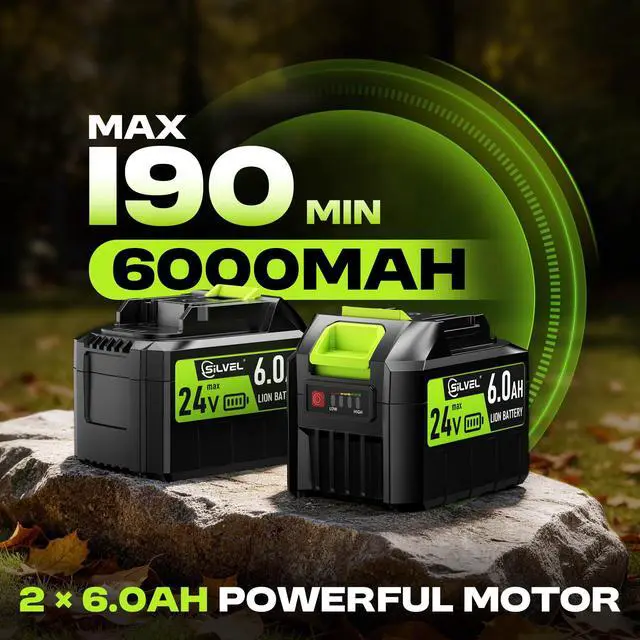 Alt view image 3 of 7 - 2-in-1 Leaf Blower Cordless, 650 CFM 4 Speed Mode, 2 ×6.0Ah Batteries & Charger, 200MPH Handheld Leaf Blowers for Lawn Care, Portable Lightweight Electric Leaf Blower for Yard, Patio