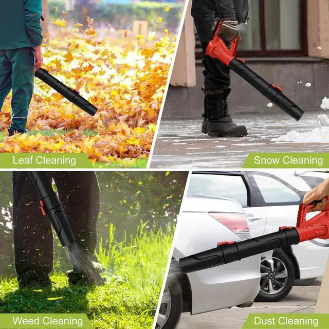 Alt view image 6 of 6 - Leaf Blower Cordless for Milwaukee M18 Battery(No Battery) - 580CFM & 6 Speed Levels, Electric Brushless Cordless Handheld Blower for Town Care, Patio, Blowing Leaves and Snow (Black & Red)