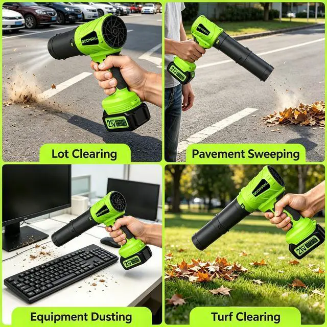 Alt view image 6 of 7 - Leaf Blower Cordless with Battery and Charger, Cordless Leaf Blower with 2-Pack 20V Batteries, Variable Speed, Extended Nozzle; Handheld Blower for Lawn Care, Car, Patio, Dust