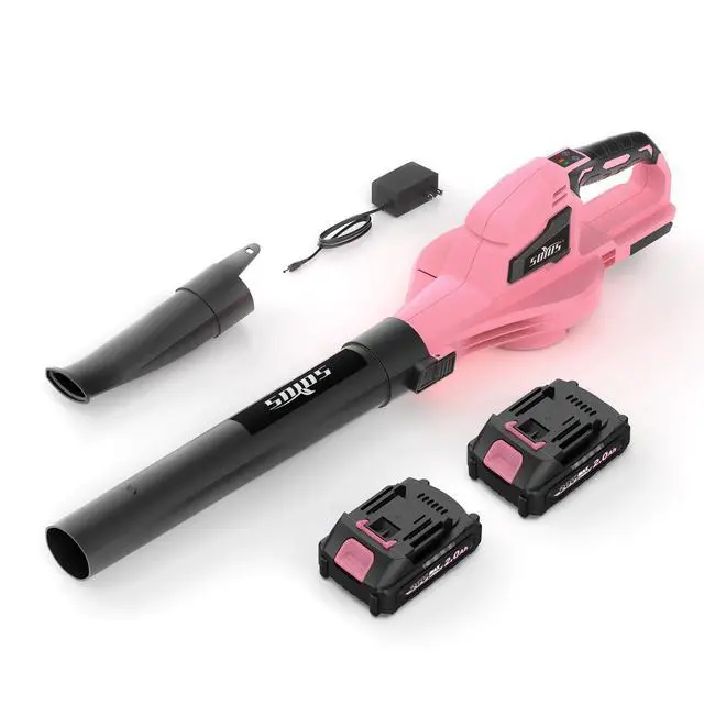 Alt view image 7 of 7 - Leaf Blower, 20V Leaf Blower Cordless with 2x2.0Ah Battery and Charger, 150 MPH Electric Leaf Blowers with Two-Speed Mode, Blowers for Lawn Care, Debris Dust CleaningPink