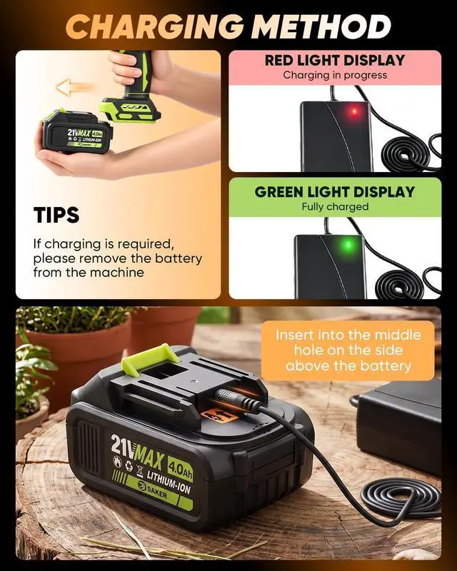 Alt view image 7 of 7 - Cordless Leaf Blower Portable Dust Cleaner with 2 Extended Nozzle for Lawn Care Drying Patio Cleaning 2 Batteries