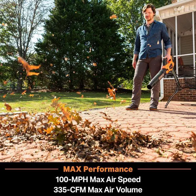 Alt view image 2 of 6 - Leaf Blower Cordless, LawnMaster Leaf Blower 24V Max with 4.0Ah Battery and a Charger-CLBL2417A