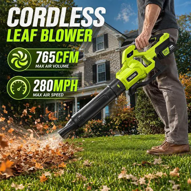 Alt view image 2 of 7 - Cordless Leaf Blower with 5 Speed Modes,5.2Ah Battery Blowers for Lawn Care