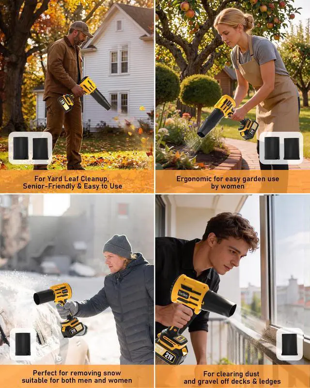 Alt view image 2 of 7 - Handheld Cordless Leaf Blower Compatible with Makita 18V Max Battery, Electric Dust Blower with Light, Battery Powered Small Mini Blowers for Patio, Lawn Care, Leaves (2 * 4.0Ah Battery Included)