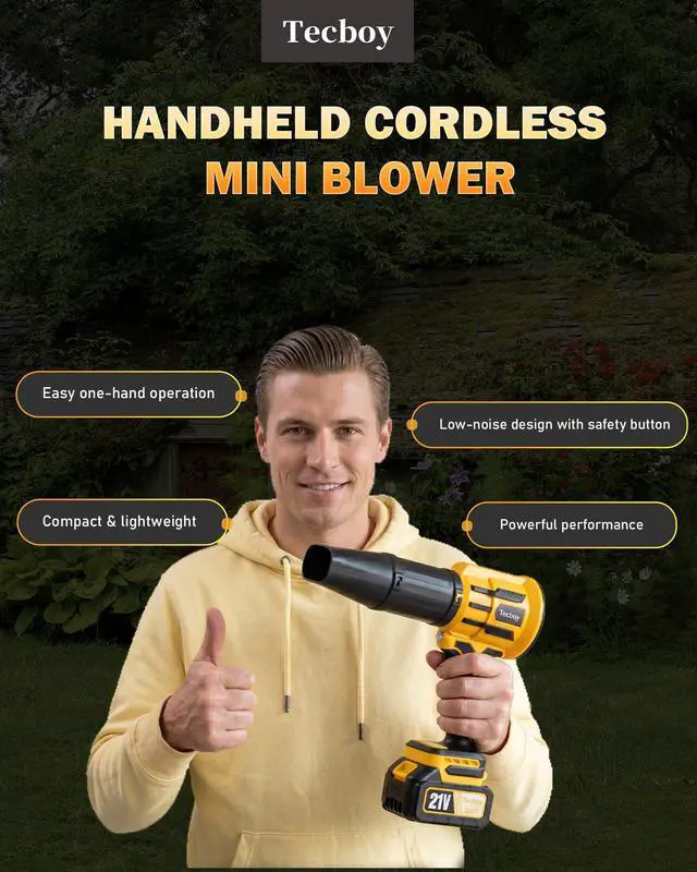 Alt view image 4 of 7 - Handheld Cordless Leaf Blower Compatible with Makita 18V Max Battery, Electric Dust Blower with Light, Battery Powered Small Mini Blowers for Patio, Lawn Care, Leaves (2 * 4.0Ah Battery Included)
