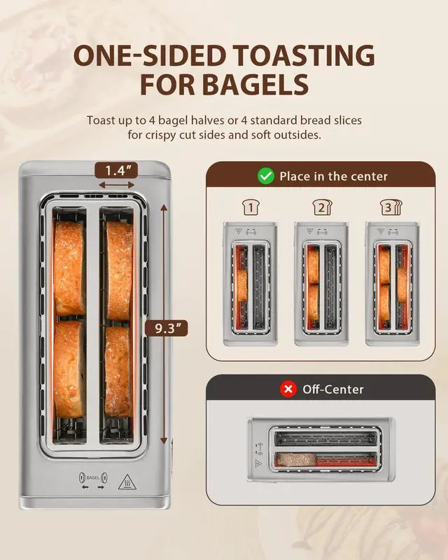 Alt view image 6 of 7 - Long Slot Toaster for Sourdough & Artisan Bread with Smart Touchscreen