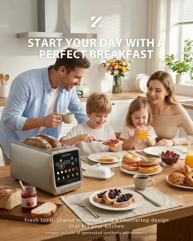 Alt view image 5 of 7 - Long Slot Toaster for Sourdough & Artisan Bread with Smart Touchscreen