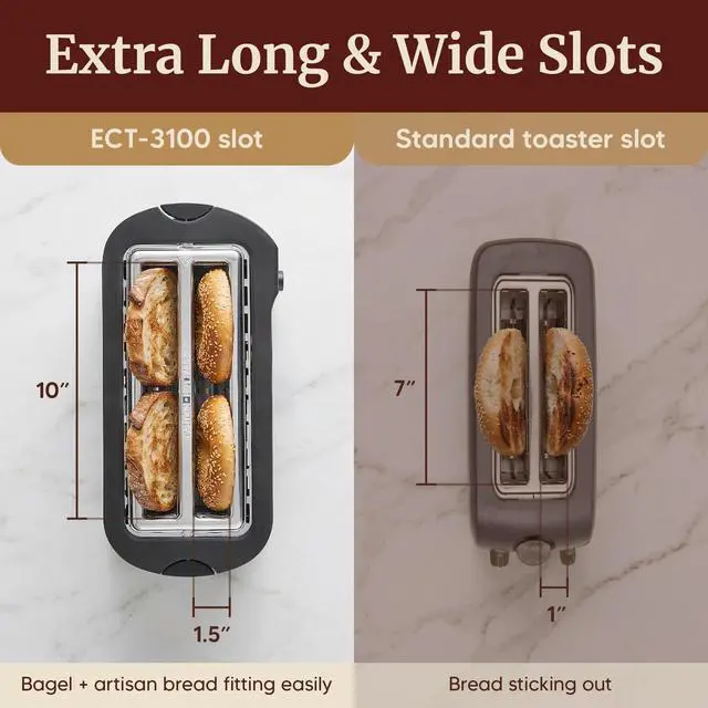Alt view image 5 of 7 - 4-Slice Long Slot Toaster, Stainless Steel
