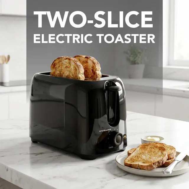 Alt view image 3 of 7 - Electric 2 Slice Toaster Machine 6-Shade Setting, Black TP2210B