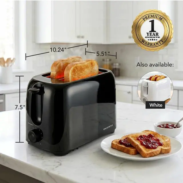 Alt view image 4 of 7 - Electric 2 Slice Toaster Machine 6-Shade Setting, Black TP2210B