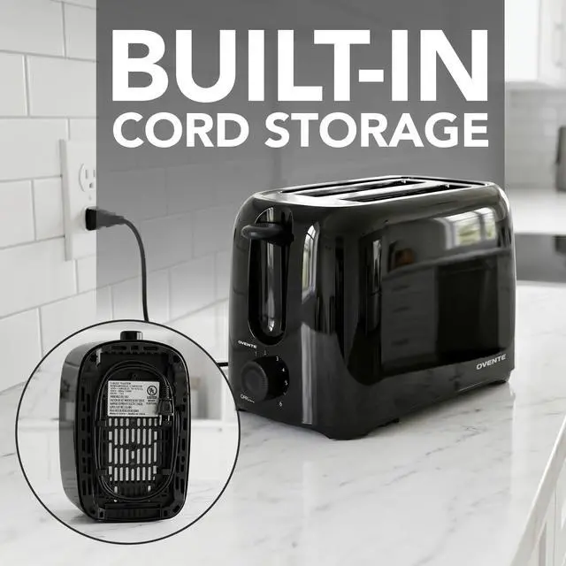 Alt view image 6 of 7 - Electric 2 Slice Toaster Machine 6-Shade Setting, Black TP2210B