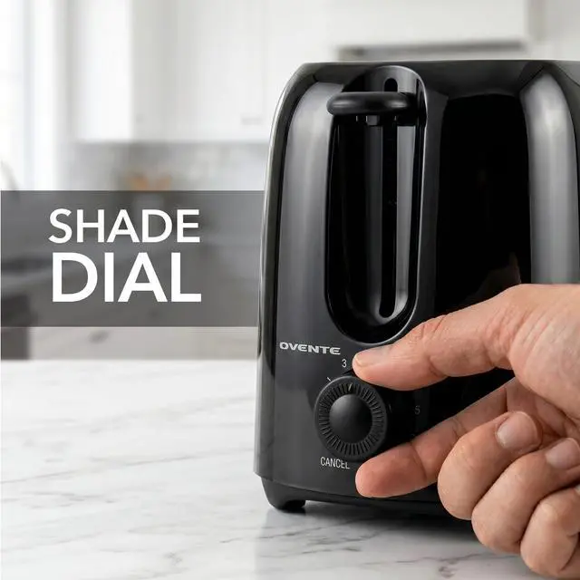 Alt view image 7 of 7 - Electric 2 Slice Toaster Machine 6-Shade Setting, Black TP2210B