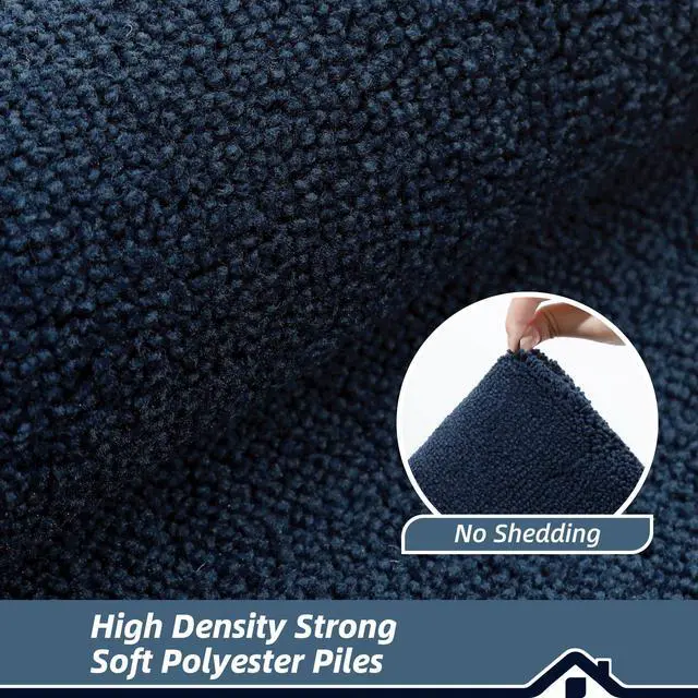 Alt view image 7 of 7 - Door Mat 24" x 36", Non-Slip Door Mats Indoor Washable, Navy Blue