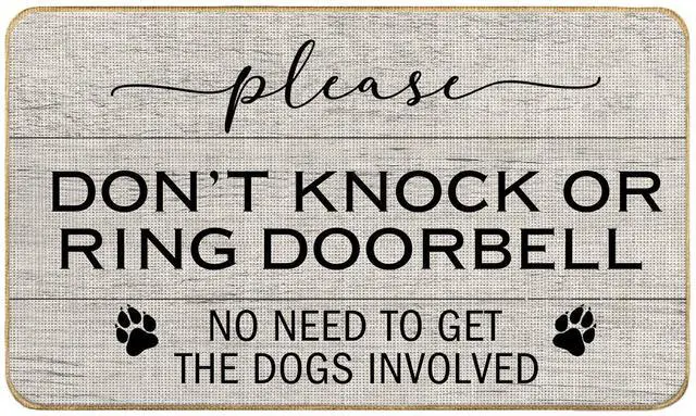 Main image of Dog Welcome Mat, Dog Doormat - 17x30 Inch, Please Don't Knock