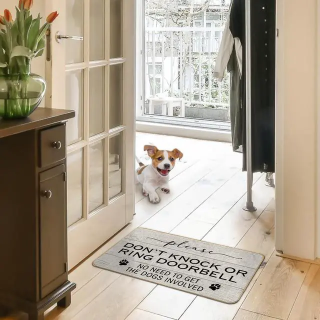 Alt view image 2 of 6 - Dog Welcome Mat, Dog Doormat - 17x30 Inch, Please Don't Knock