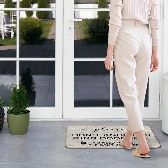 Alt view image 4 of 6 - Dog Welcome Mat, Dog Doormat - 17x30 Inch, Please Don't Knock