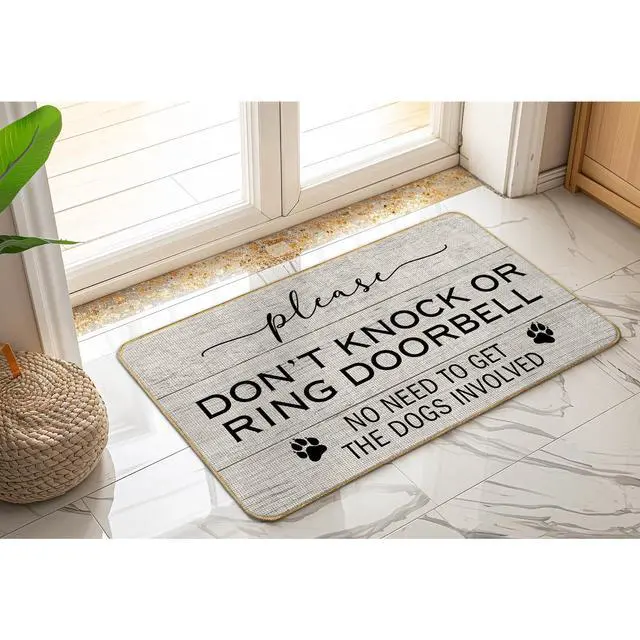 Alt view image 3 of 6 - Dog Welcome Mat, Dog Doormat - 17x30 Inch, Please Don't Knock