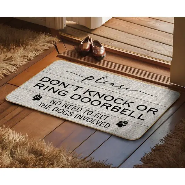 Alt view image 5 of 6 - Dog Welcome Mat, Dog Doormat - 17x30 Inch, Please Don't Knock