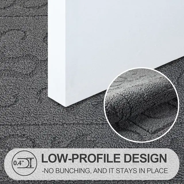 Alt view image 2 of 7 - Indoor Door Mat 24" x 36", Non-Slip Door Mats Indoor Washable, Grey