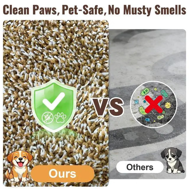 Alt view image 6 of 7 - 36"x24" Doormat Super Absorbent Mud Entryway Non-Slip for Dog Paws Dirt Wipe Trapper Mats Entrance Welcome Doormat Shoes Scraper Low Profile Latex Backing Washable