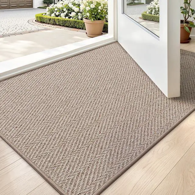 Main image of Ultra Thin Indoor Door Mat 24"x36", Entrance Doormat, Deep Beige