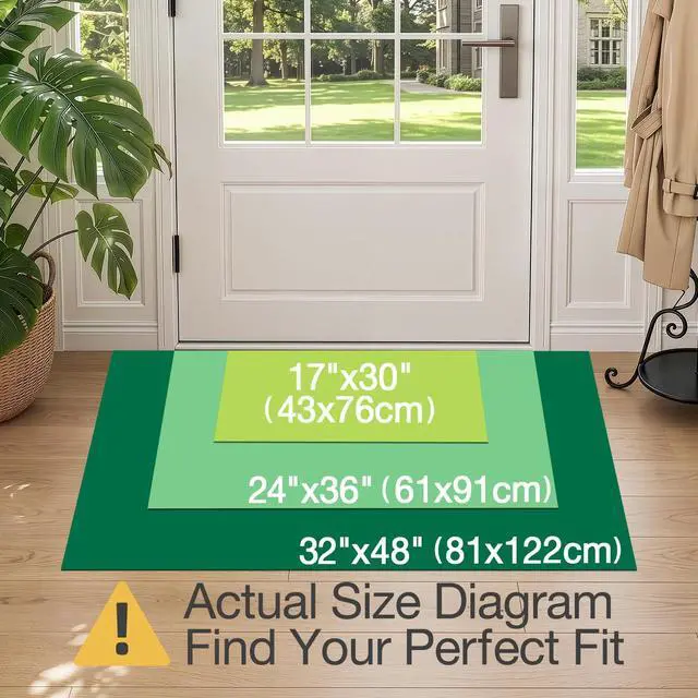 Alt view image 2 of 7 - Ultra Thin Indoor Door Mat 24"x36", Entrance Doormat, Deep Beige