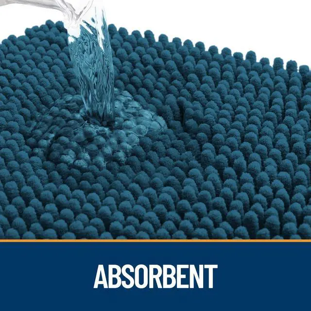 Alt view image 3 of 7 - Dog Door Mat for Muddy Paws 70x24, Absorbs Moisture and Dirt, Absorbent Non-Slip Washable Doormat, Quick Dry Chenille Mud Mat, Entry Indoor Entryway Carpet for Inside Floor, Atlantic Blue