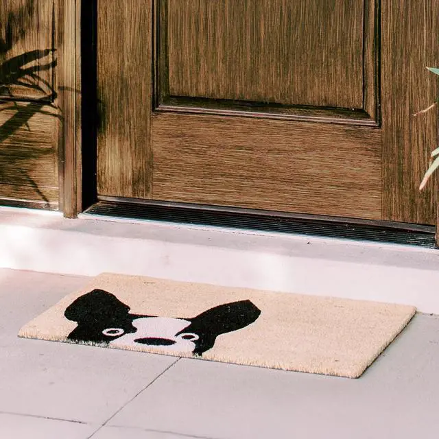 Alt view image 2 of 7 - Dog Door Mat - Welcome Mat for Front Door with Non-Slip Backing - Durable Doormat - Perfect for Outside Entrance Matt - Outdoor/Indoor - French Bulldog - 17" x 30"