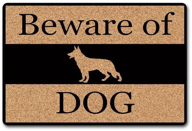 Main image of Funny Mats Beware of Dog Welcome Doormat Home Decor Area Rugs Non-Woven Fabric Top with a Anti-Slip Rubber Back for Front Door Indoor/Outdoor/Kitchen Mats Mini Gift 23.6"(L) x 15.7"(W)