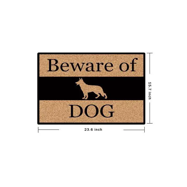 Alt view image 2 of 7 - Funny Mats Beware of Dog Welcome Doormat Home Decor Area Rugs Non-Woven Fabric Top with a Anti-Slip Rubber Back for Front Door Indoor/Outdoor/Kitchen Mats Mini Gift 23.6"(L) x 15.7"(W)