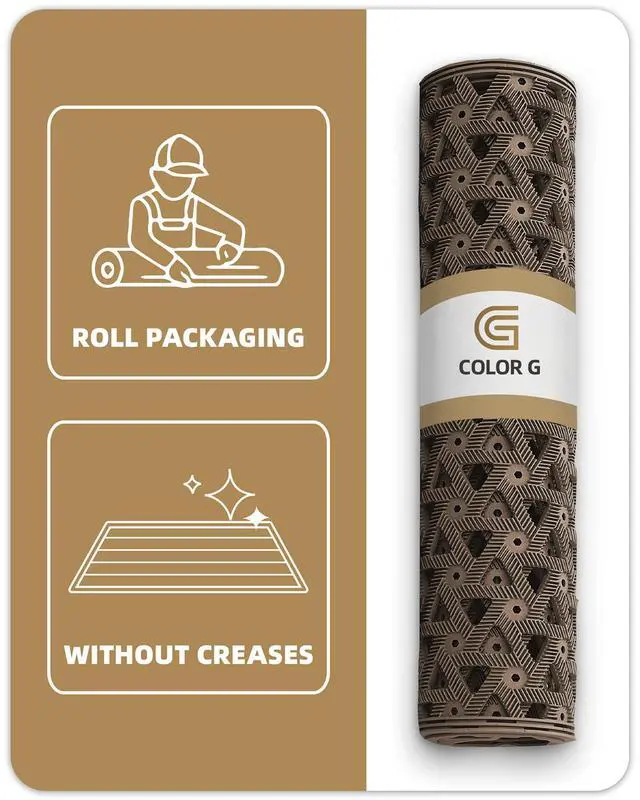 Alt view image 7 of 7 - Door Mat Outside Entrance with Drainage, 24"X36" Brown