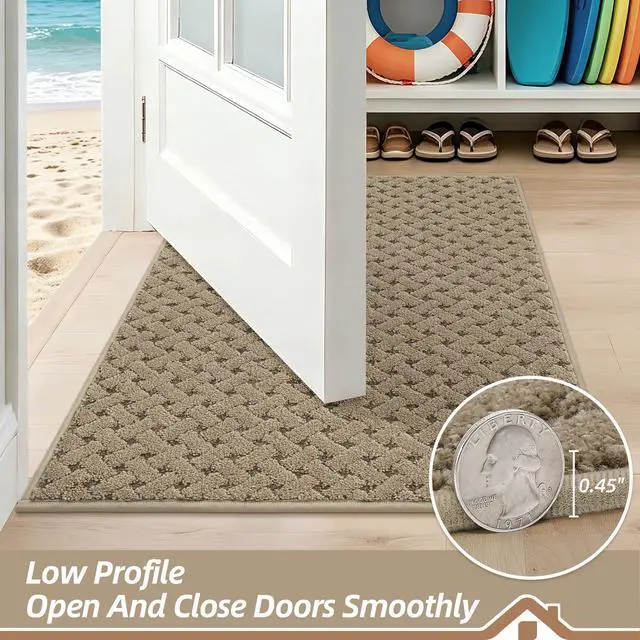 Alt view image 5 of 7 - Dirt Trapper Door Mat Non-Slip Entryway Rugs, 32" x 48", Beige
