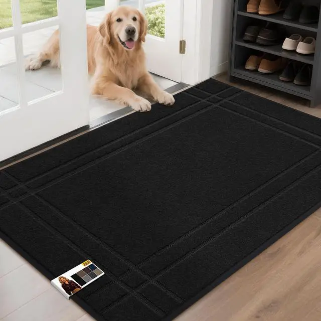 Main image of Door Mat for Entrance, TPR Non-Slip Backing, 32" x 48", Black