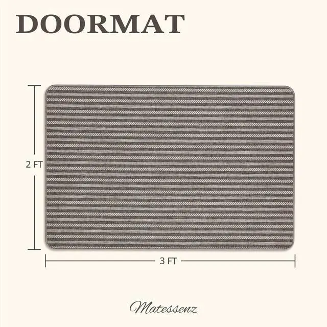 Alt view image 2 of 7 - Pet-Friendly Inside Door Mat - Premium Woven Muddy Paws Dog Mat, Machine Washable Entryway Rug with Durable Rubber Backing, Low Profile Doormat for Dogs, Cats, 2'x3', Grey
