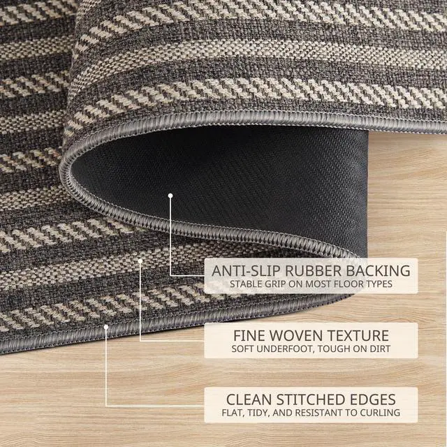 Alt view image 3 of 7 - Pet-Friendly Inside Door Mat - Premium Woven Muddy Paws Dog Mat, Machine Washable Entryway Rug with Durable Rubber Backing, Low Profile Doormat for Dogs, Cats, 2'x3', Grey