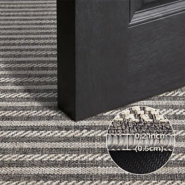 Alt view image 4 of 7 - Pet-Friendly Inside Door Mat - Premium Woven Muddy Paws Dog Mat, Machine Washable Entryway Rug with Durable Rubber Backing, Low Profile Doormat for Dogs, Cats, 2'x3', Grey