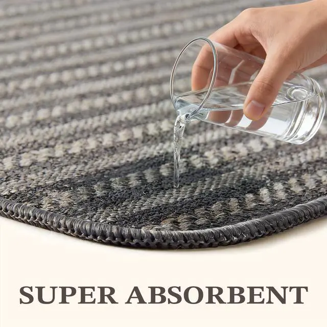 Alt view image 6 of 7 - Pet-Friendly Inside Door Mat - Premium Woven Muddy Paws Dog Mat, Machine Washable Entryway Rug with Durable Rubber Backing, Low Profile Doormat for Dogs, Cats, 2'x3', Grey
