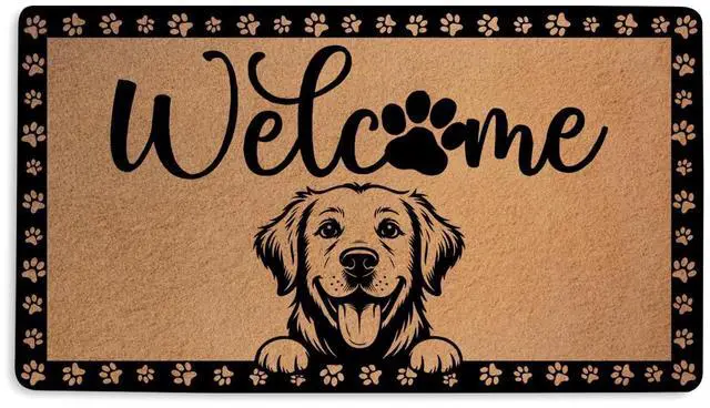 Main image of Golden Retriever Gifts Door Mat 18x30 Inch, Faux Coco Coir Doormat with Non-Slip PVC Backing, Cute Dog Printed Welcome Mat for Outdoor Indoor Entryway Porch Home Decor, Dog Lovers Gifts for Women