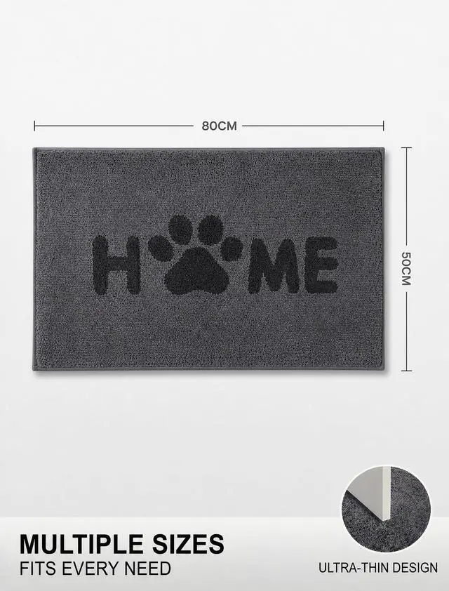 Alt view image 2 of 7 - Door Mat 20"x32", Non-Slip for Front Door, Back Door and Entryway (Grey)
