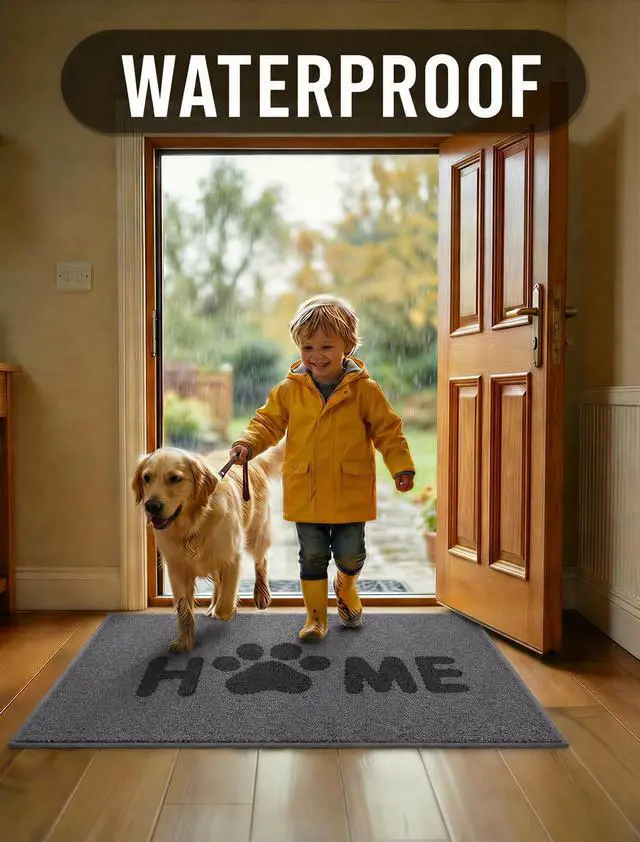 Alt view image 5 of 7 - Door Mat 20"x32", Non-Slip for Front Door, Back Door and Entryway (Grey)