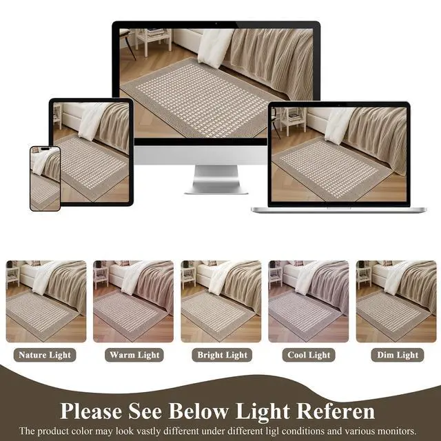 Alt view image 6 of 7 - Indoor Door Mat 24" X 36" Absorbent Dog Muddy Paws Mat Low-Profile Entrance Small Runner Rug with Non-Slip Rubber Backing Machine Washable Inside Welcome Mat for Entryway,Kitchen(Beige)