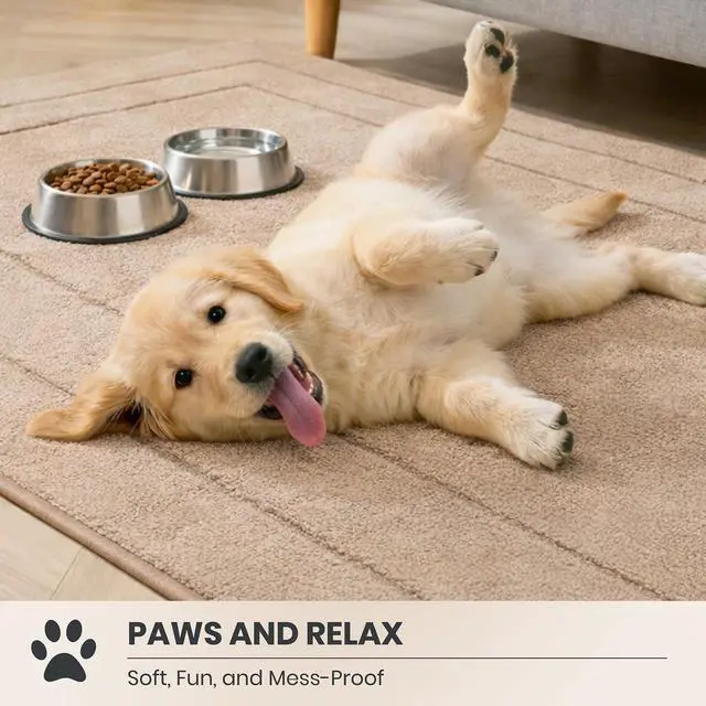 Alt view image 3 of 7 - Dirt Trapping Door Mat 20" x 31.5", Non-Slip/Skid Machine Washable Entryway Rug, Dog Doormat, Super Absorbent Welcome Mat for Muddy Wet Shoes and Paws, Beige