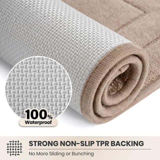 Alt view image 5 of 7 - Dirt Trapping Door Mat 20" x 31.5", Non-Slip/Skid Machine Washable Entryway Rug, Dog Doormat, Super Absorbent Welcome Mat for Muddy Wet Shoes and Paws, Beige