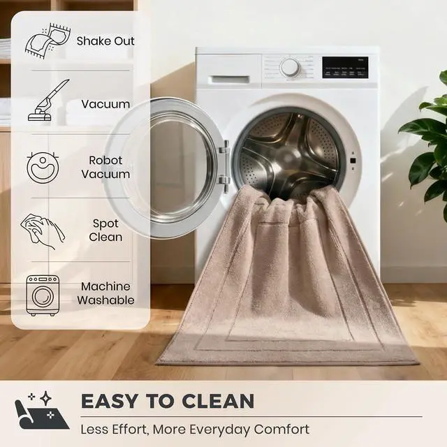Alt view image 7 of 7 - Dirt Trapping Door Mat 20" x 31.5", Non-Slip/Skid Machine Washable Entryway Rug, Dog Doormat, Super Absorbent Welcome Mat for Muddy Wet Shoes and Paws, Beige