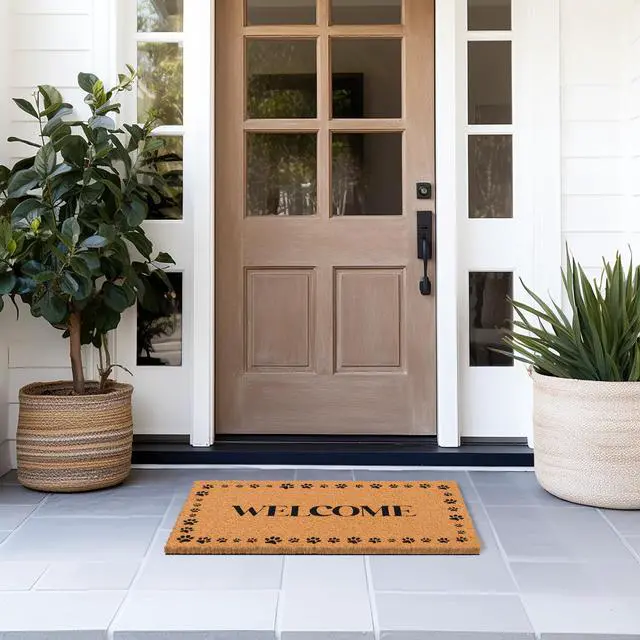 Alt view image 3 of 7 - Natural Coco Coir Non-Slip Doormat (17x30, Welcome Paws)