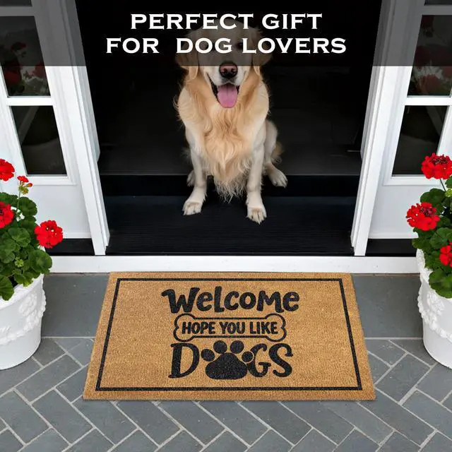 Alt view image 3 of 7 - Welcome Hope You Like Dogs Doormat 30x17 Inch, Funny Dog Welcome Mat Coir