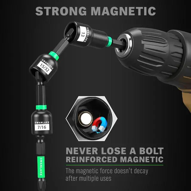 Alt view image 5 of 7 - 74-Piece Magnetic Nut Driver Set for Impact Drill Metric & SAE, Impact Socket Adapter, Power Bits with Magnetic Holder, Wing Nut Driver, Universal Socket, 1/4'' Quick-change Bit Extension