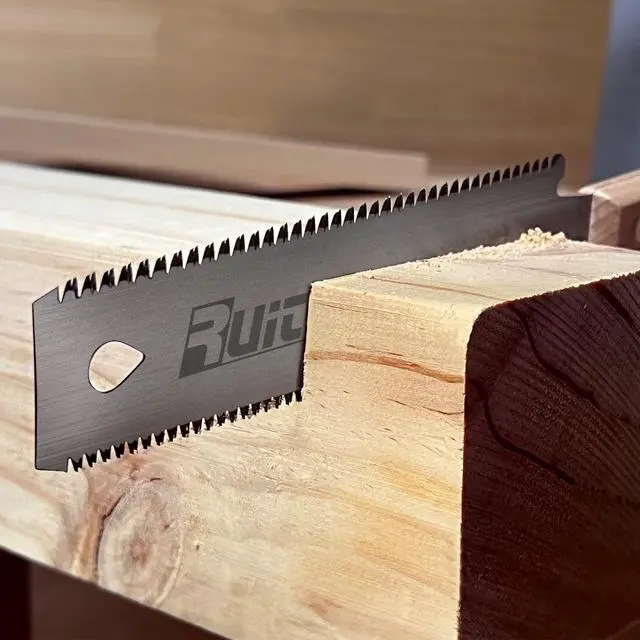 Alt view image 5 of 6 - Japanese Hand Saw 6 Inch Double Edge Sided Pull Saw Ryoba SK5 Flexible Blade 14/17 TPI Flush Cut Beech Handle Wood Saw for Woodworking Tools