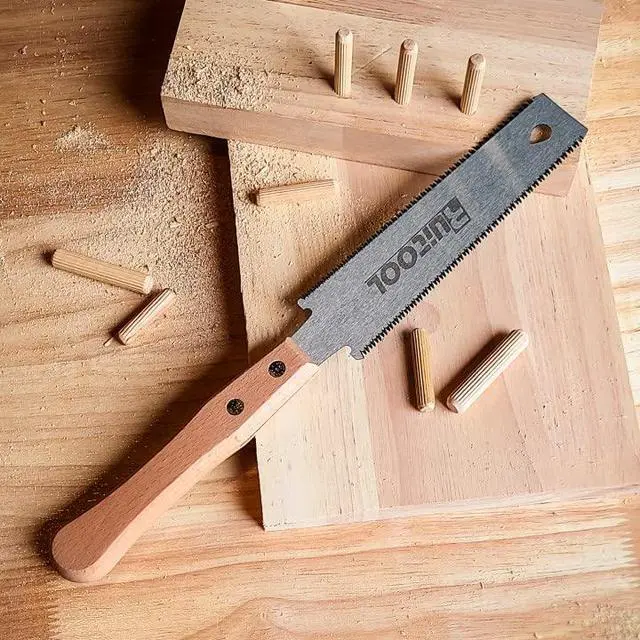 Alt view image 4 of 6 - Japanese Hand Saw 6 Inch Double Edge Sided Pull Saw Ryoba SK5 Flexible Blade 14/17 TPI Flush Cut Beech Handle Wood Saw for Woodworking Tools