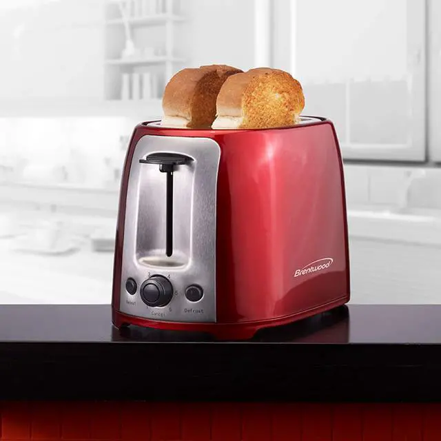 Alt view image 5 of 7 - Cool Touch 2-Slice Extra Wide Slot Toaster, Red